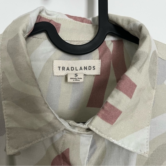Tradlands Linen Tencel Short Sleeve Box Top, Berenice Print, size small - Picture 5 of 11